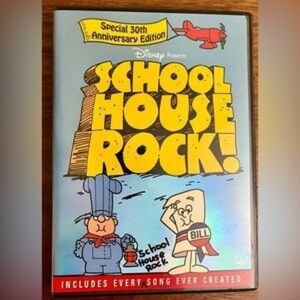 Disney School House Rock! Bright Yellow & Light Blue Illustrated Cover
